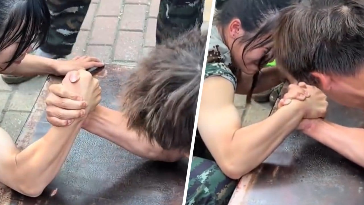 ‘Duel of strength’: China university girl cheered by classmates after defeating male opponent in arm-wrestling battle, winning online fans