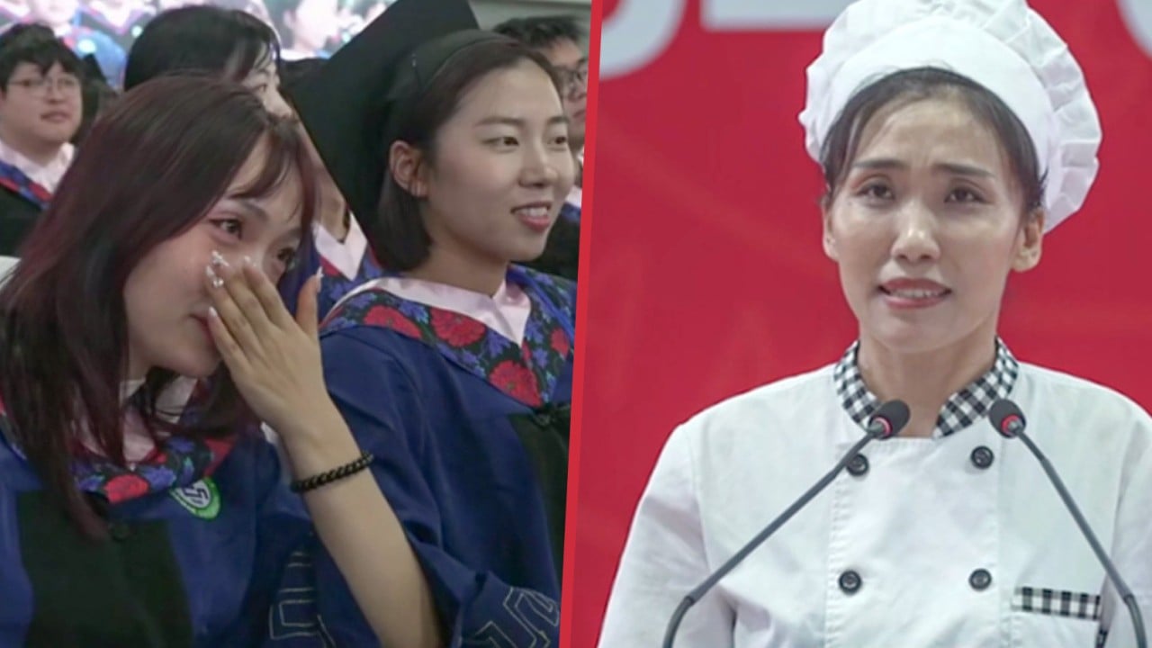 China canteen worker’s ‘eat well’ graduation speech evokes feelings of mum’s care