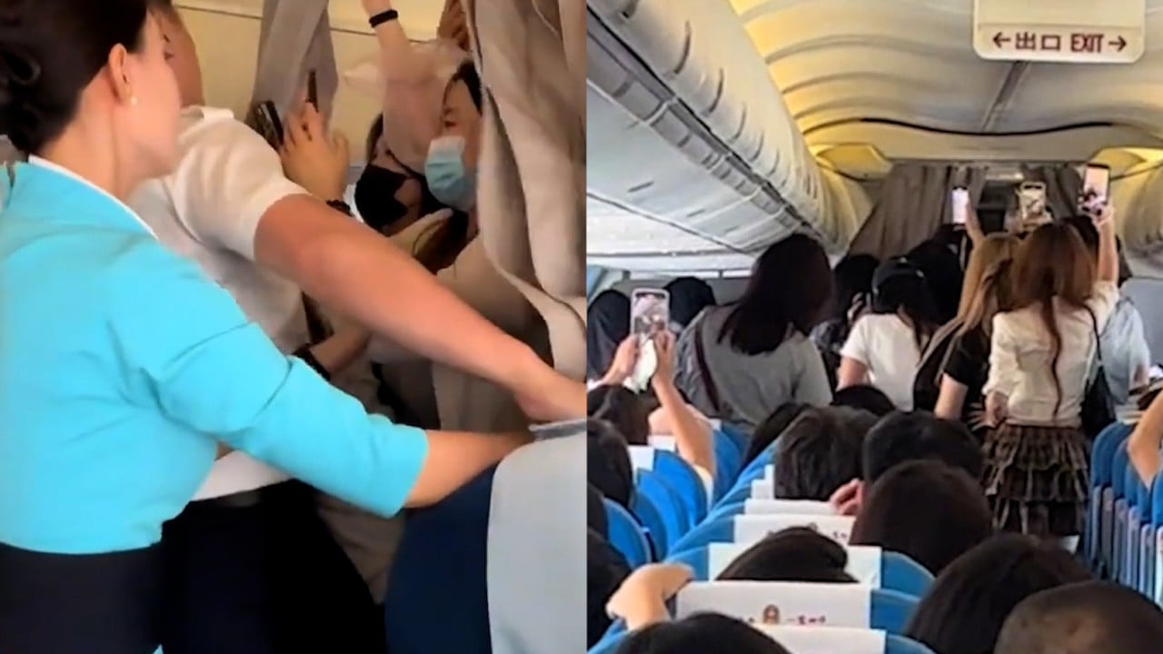 Chinese fans storm business-class cabin on taxiing plane to meet actor