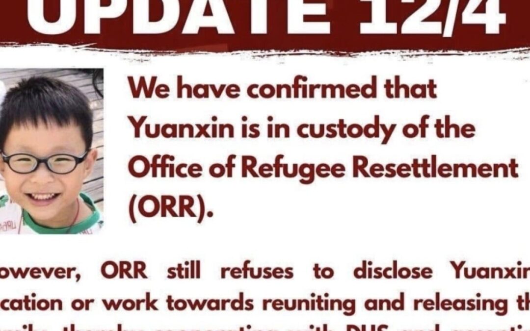 Chinese boy Yuanxin, 6, speaks with father for first time since ICE detention