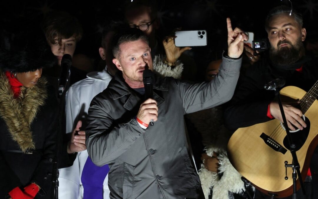 Hundreds join Tommy Robinson’s far-right rally in London: ‘Make Christmas Great Again’