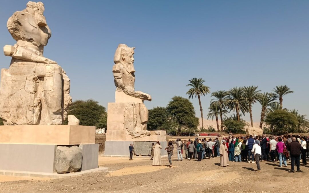 Egypt reveals restored colossal statues of pharaoh in Luxor in bid to boost tourism