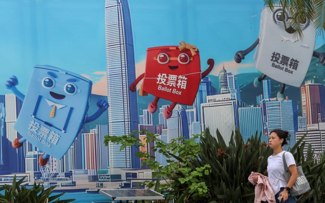 Hong Kong police arrest man for allegedly vandalising Legco election posters