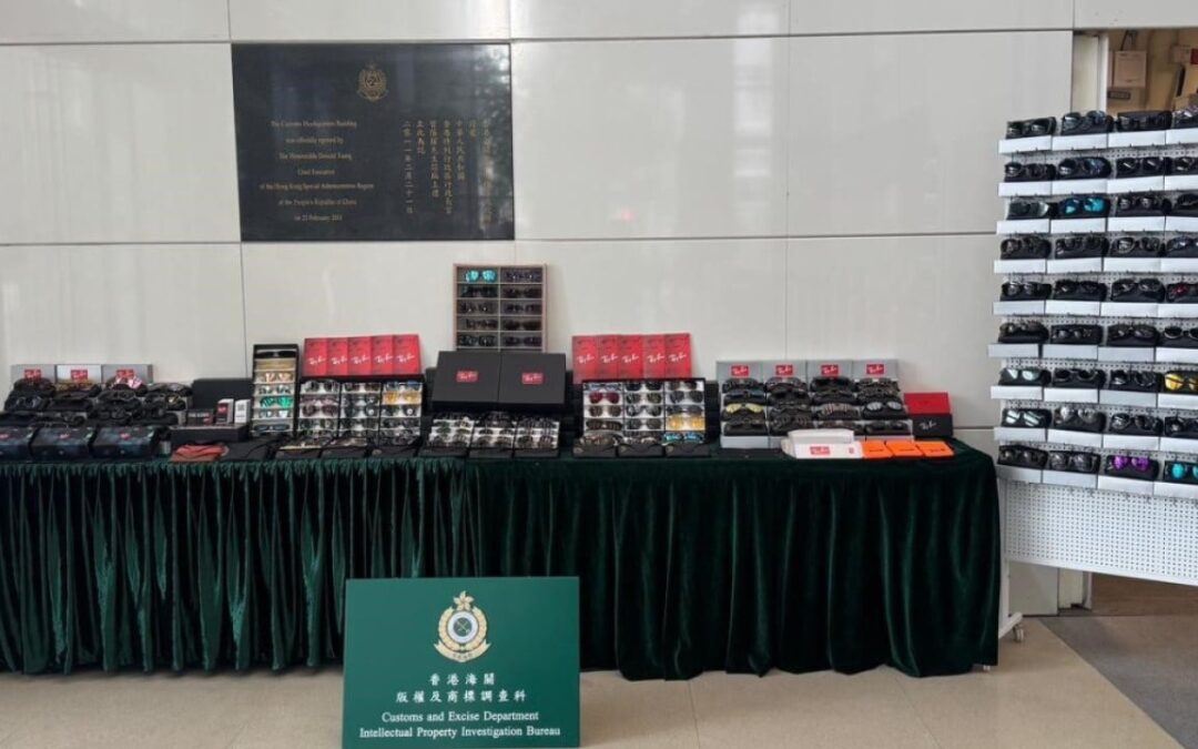 Hong Kong customs arrests 5 people, seizes HK$2.2 million in counterfeit eyewear