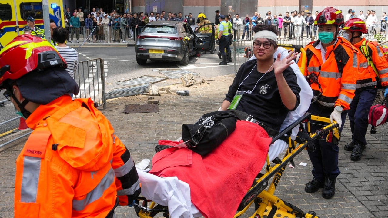 9 injured as car mounts pavement in Hong Kong