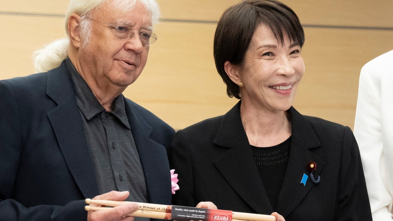 Japan’s Sanae Takaichi tickled pink to meet UK band Deep Purple