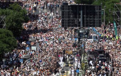 More than 1 million people flood Madrid streets to see Pope Leo preside over open-air Mass