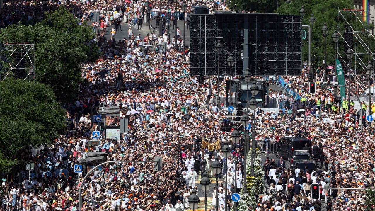 More than 1 million people flood Madrid streets to see Pope Leo preside over open-air Mass