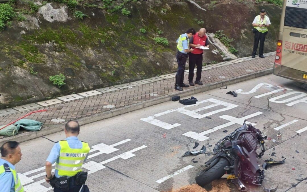 Motorcyclist dies after collision with double-decker bus in Hong Kong