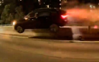 2 drivers hurt as Audi flies across central divider in Hong Kong road crash