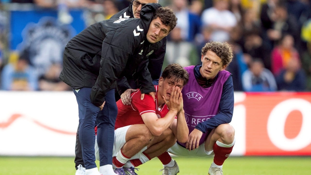 Christian Eriksen ‘conscious’ after another on-field collapse in Denmark match