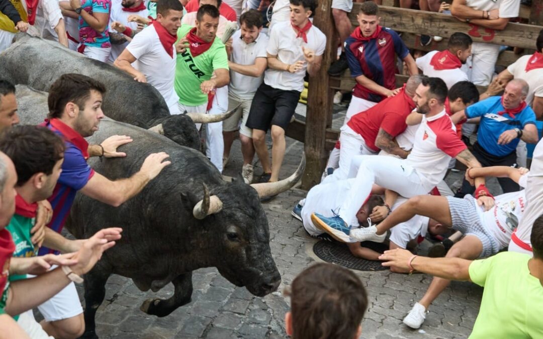 Runner gored in the face at Spain’s San Fermin bull run festival