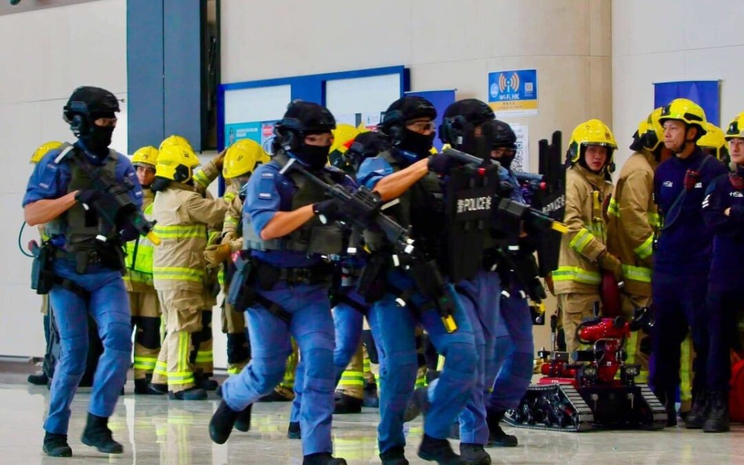Hong Kong stages first counterterrorism drill at redeveloped Huanggang crossing