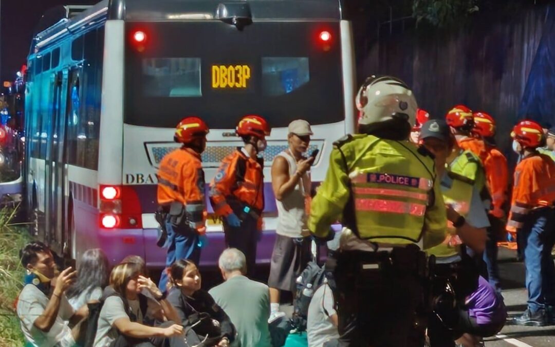 Cabby killed, 9 others injured after taxi hits bus, truck on Lantau Island