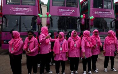 Bangladesh launches women-only Pink Bus service in Dhaka
