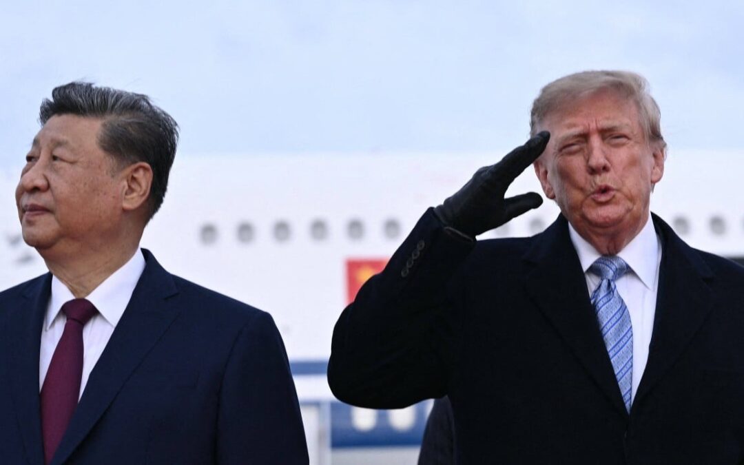 Trump grimaces, Xi unfazed during US military flyover for historic tarmac welcome