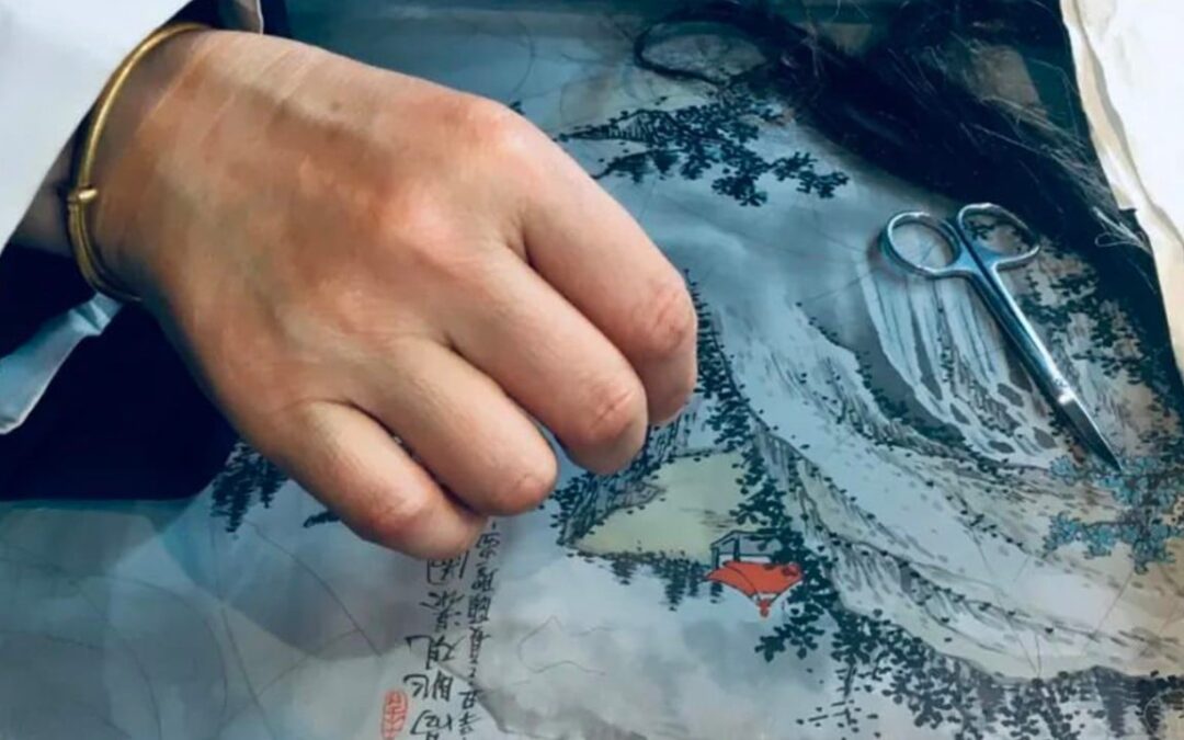 Chinese hair embroidery uses human hair instead of silk thread to create ultra-fine portraits