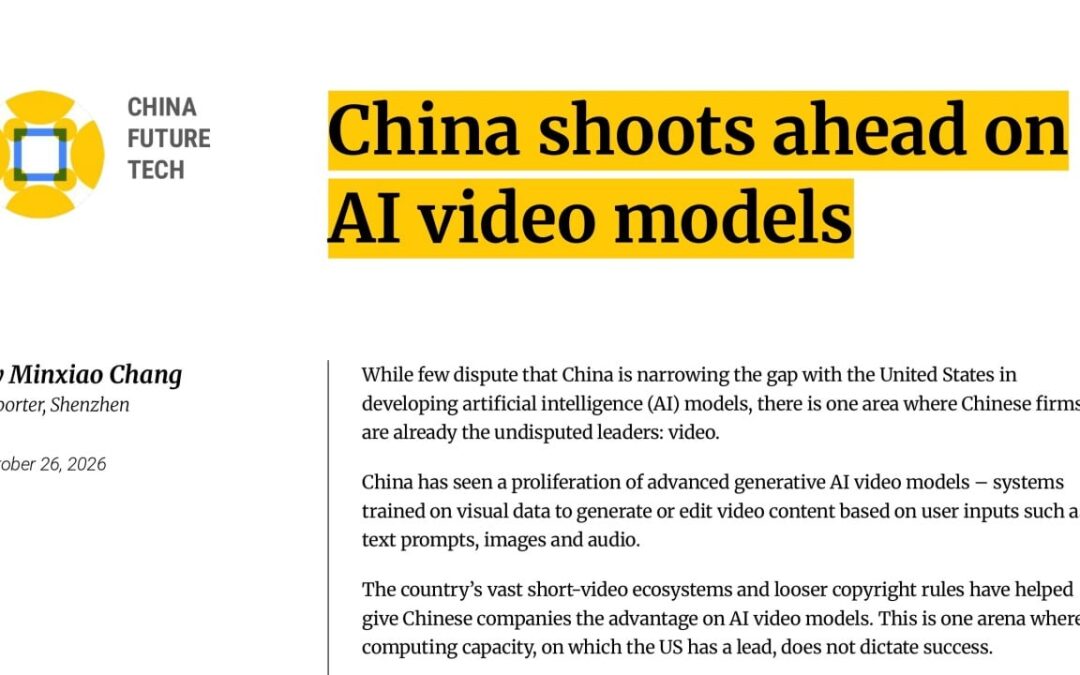 China shoots ahead on AI video models